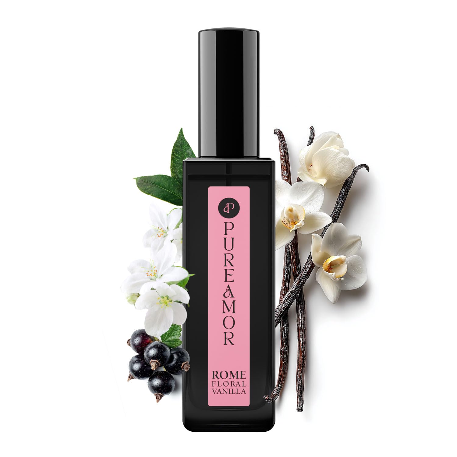 PUREAMOR ROMAN Blossom Vanilla Perfume for Women, Cozy Floral Jasmine & Sweet Vanilla Fragrance, Long Lasting Extrait de Parfum, Advanced Fragrance Travel Size 0.7 oz/20ml Perfume Spray