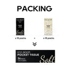 ECO BOOM Soft Pocket Tissues, Travel Size, 3-Ply, Hypoallergenic, 36 Packs, Eco-Friendly Facial Tissues for Car, Purse, and School