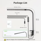 Lepro Clip on Desk Lamp LED Reading light Dimmable USB Small Clamp Lamp with 3 Color Modes 10 Brightness, Adjustable Flexible Gooseneck Table Light for Bed Headboard, Nail, Home Office,Computer(Black)
