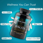 BUCKLEBURY Micronized Zeolite Capsules - Mineral Zeolite Detox for Adults - Supports Immune System, Metabolism & Digestive Health - Advanced Formula for Men & Women - 90 Vegan Capsules