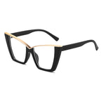 FEISEDY Fashion Cat Eye Blue Light Blocking Glasses for Women Fake Retro Eyeglasses Oversized Stylish Eyewear Frame B0240