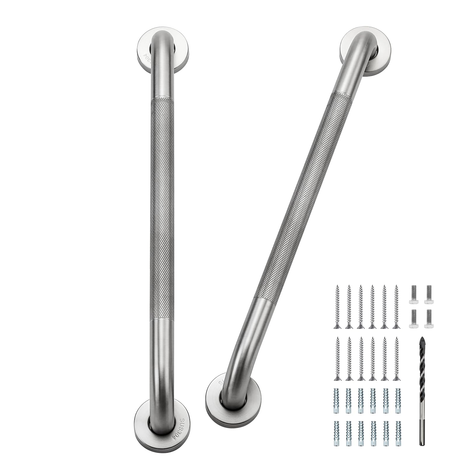 Grab Bars for Shower 2 Pack 18-Inch, Stainless Steel Anti-Slip Safety Shower Handle for Elderly Bathroom Wall Support Handicap Handicap Grab Bars for Seniors, Brushed Nickel