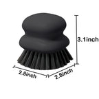 Dish Brush with Handle, Kitchen Scrub Brushes for Cleaning, Dish Scrubber with Nylon bristles for Sink, Pots, Pans(2Pack Black +2Pack White)