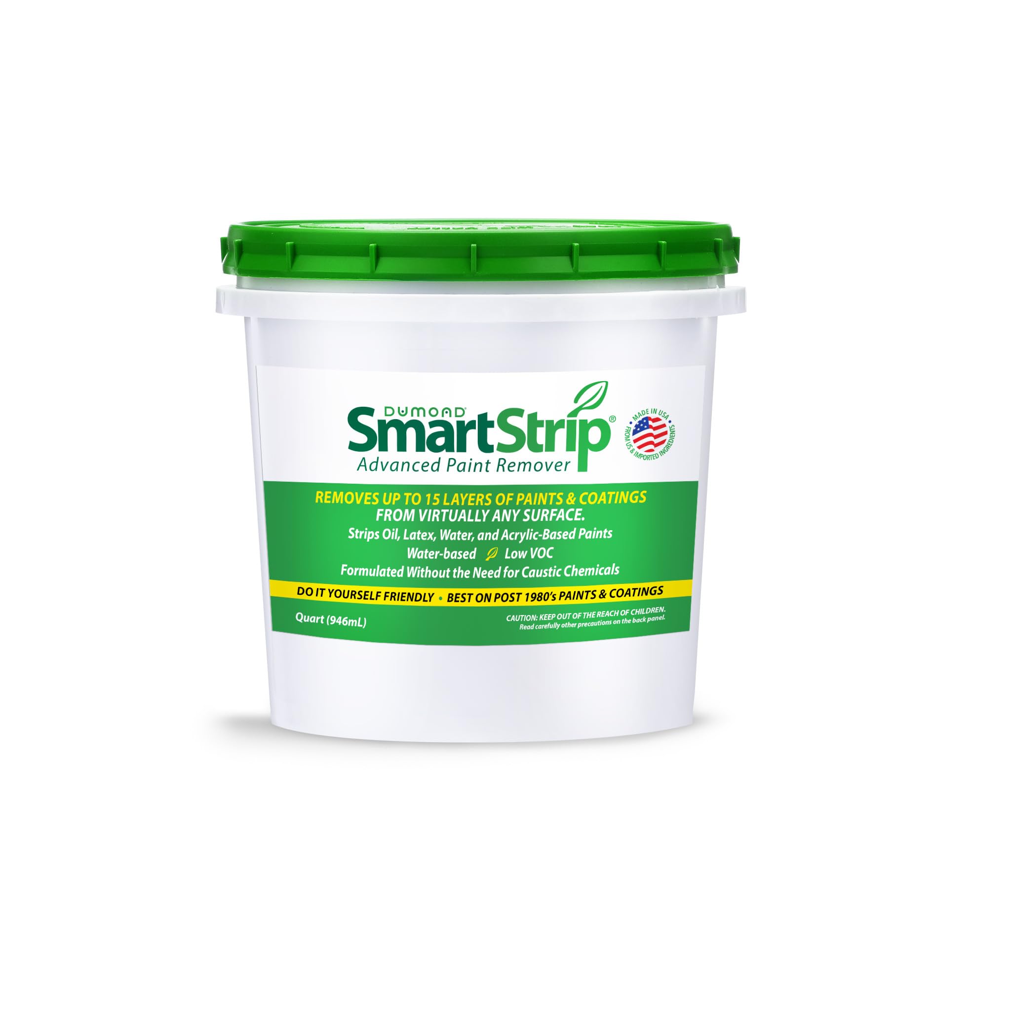 Smart Strip Advanced Paint Remover, For Removal of Acrylic, Latex, Oil & Water-Based Coatings, Non-Caustic Formula, Indoor/Outdoor, Contractor & DIY Friendly, 1 Quart