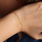 Elemtansy Custom Bracelet with Name and Birth Flower, Personalized Name Bracelets for Women, 18K Gold Plated Adjustable Charm Bracelet Personalized Birthday Gifts for Sister Mom