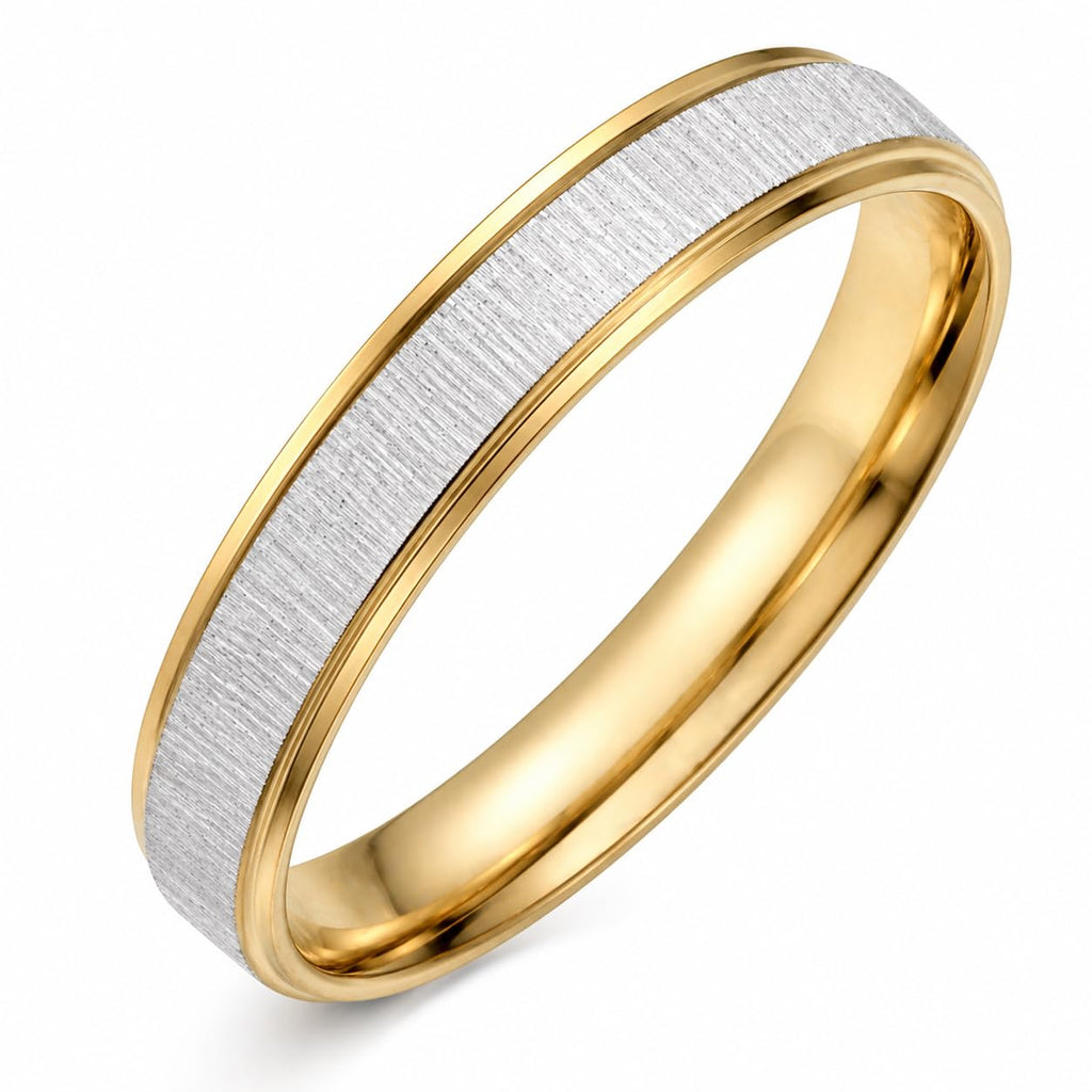 Gemini Free Engrave His and Her Groom Bride 18K Yellow Gold P Matching Anniversary Wedding Couple Ring Valentine Day Gift