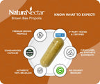 NaturaNectar - Brown Bee Propolis - NSF Contents Certified - Premium Brazilian Propolis - Gluten-Free Supplement with Flavonoids, FLAV-B and PWE - Naturally Sourced Through Ethical Beekeeping (60pcs.)