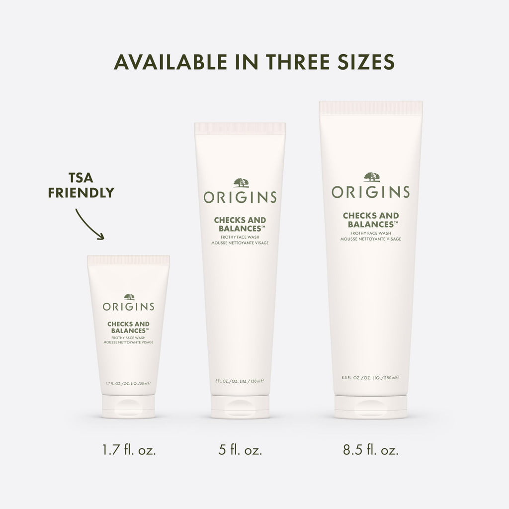 Origins Checks and Balances Frothy Face Wash | Gentle Face Cleanser for All Skin Types | With Mint, 5 Fl Oz