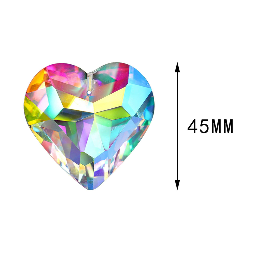 6pcs 50mm Crystal Heart Prism Suncatcher Window Sun Catchers Crystals