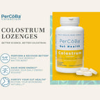 PERCOBA Bovine Colostrum Lozenges - 100 Count - First Milking Supplement - Improves Gut & Digestive Health - Immune Support & Workout Recovery - Made in the USA - Berry Flavored
