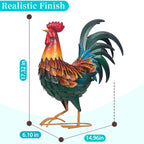 Ratuor Metal Rooster Decor Garden Statue Chicken Yard Art Outdoor Sculpture