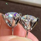 14K White Gold Finish 2 Carat Round Brilliant Lab Created Diamond Stud Earrings for Women, Classic Round Cut Diamond Jewelry, Elegant & Timeless Fashion Earrings
