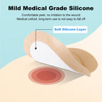 Sacral Foam Dressing, Sacrum Silicone Foam Dressing with Border, 7x7 Large Bandage for Bed Sores On Buttocks, Super Absorbent Pressure Sore Prevention Pads, Waterproof & Breathable Wound Dressing (10)