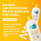Derma B Everyday Sun Block Large Size Sunscreen SPF50+ PA++++ 6.71 Fl Oz, 200ml Fast-Absorbing Lightweight SPF Moisturizer, Facial Body Non-Sticky Sunscreen for Dewy Skin, Korean Sun Protection Lotion