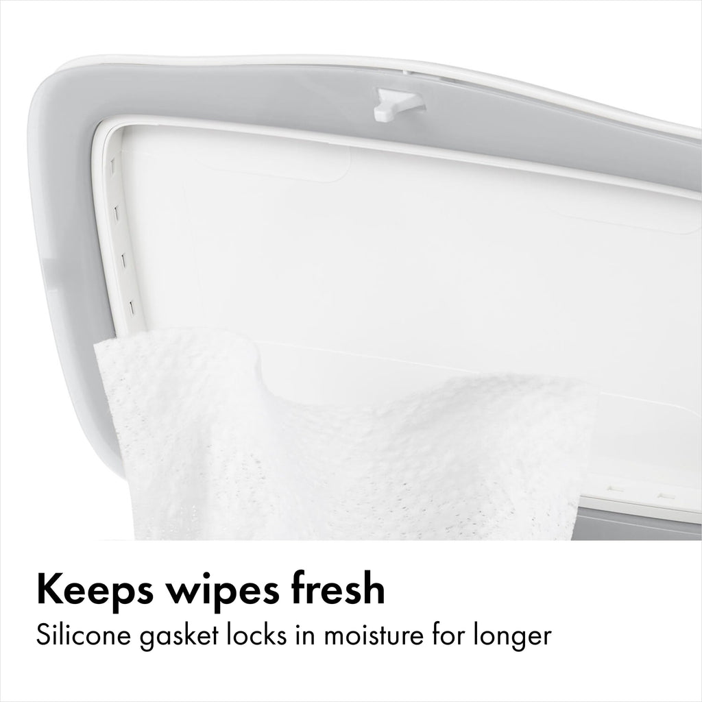 OXO Tot Perfect Pull Baby Wipes Dispenser, Refillable Wipe Holder, Gray