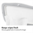 OXO Tot Perfect Pull Baby Wipes Dispenser, Refillable Wipe Holder, Gray