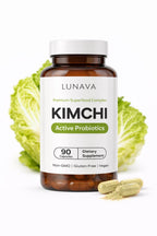 LUNAVA Kimchi Capsules with Prebiotics & Probiotics, Fermented Kimchi Superfood Supplement, Gut Health Supplements, One Complete Formula for Digestive and Immune Support, 90 Vegan Capsules