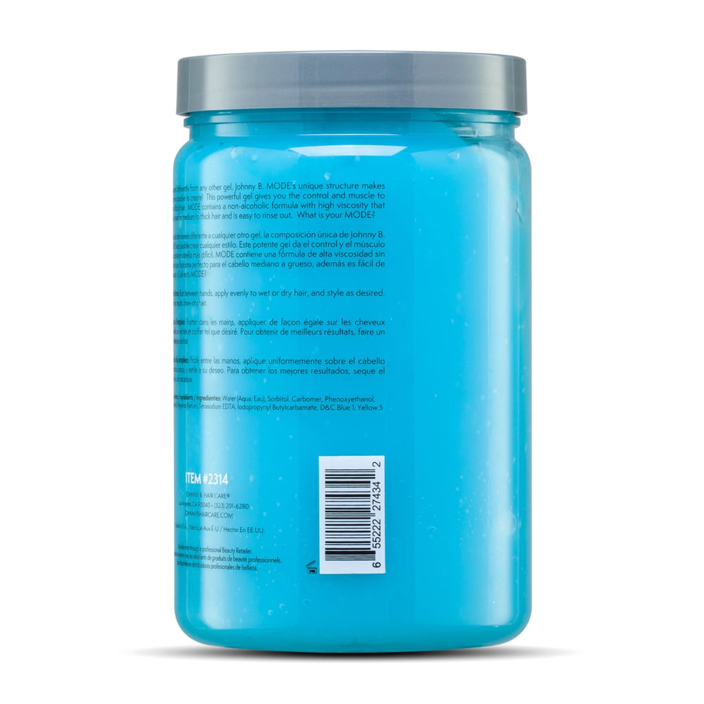 JOHNNY B. Mode Professional Hair Styling Gel, Long Lasting, Alcohol-free, No-flake formula
