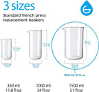 GROSCHE Borosilicate 3.3 Glass Universal Replacement Beaker for French Press Coffee and Tea Makers - (34.oz - Medium)