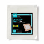 Optifoam Gentle EX Silicone-Faced Bordered Foam Dressing, 3" x 3", 10 Count