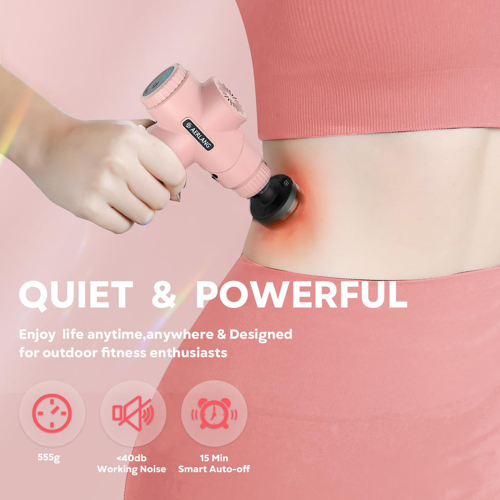 AERLANG Christmas Gift for Women Massage Gun with Heat deep Tissue Pink