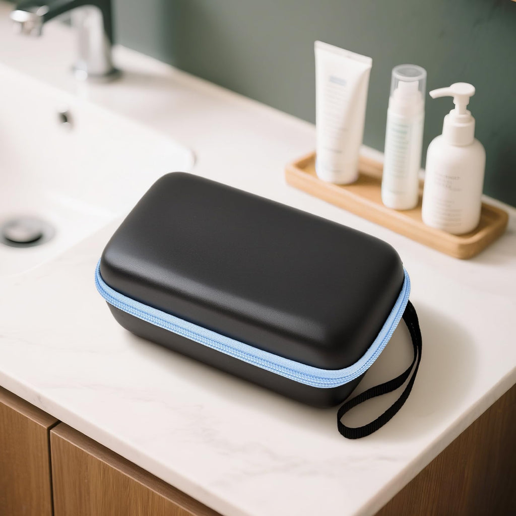 Daily Contact Lens Case Fits 30+ Disposable Daily Lenses, Portable Contact Lens Storage Organizer with Mesh Pocket, Travel Contact Solution for All Brand Cosmetic Lens & Accessories -Black (Case Only)