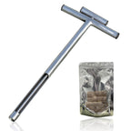 Soil Probe 16 Inch with 2 Bags, Soil Sample Probe with Ejector for Lawn House Plants, T-Handle Soil Sampler Probe Rod, Stainless Steel Soil Test Kits Tool for Soil Sampling