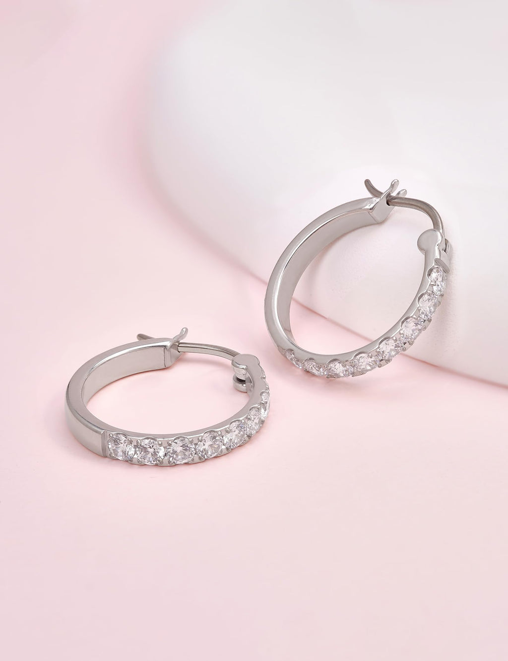 Limerencia G23 Pure Titanium Hypoallergenic Hoop Earrings, F136 Titanium Huggie Studs for Women Sensitive Ears (20 mm hoop silver)