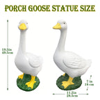 20″ Large Porch Goose Statue - Cute Resin Sculpture, Outdoor Garden Décor