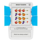 100 PICS Brain Teasers Travel Game - Solve 100 Puzzles | Flash Cards with Slide Reveal Case | Card Game, Gift, Stocking Stuffer | Hours of Fun for Kids and Adults | Age 6+