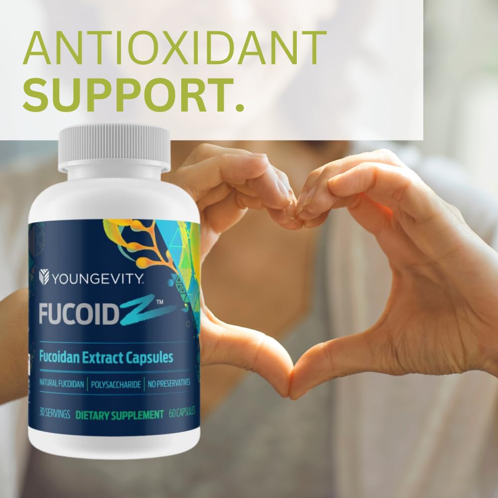 Youngevity FucoidZ - Pure Organic Maritech Fucoidan Extract & Cofactors (Vitamin C, Zinc, Elderberry + Botanical Blend) - Immune Support - Super Antioxidant - 60 Capsules