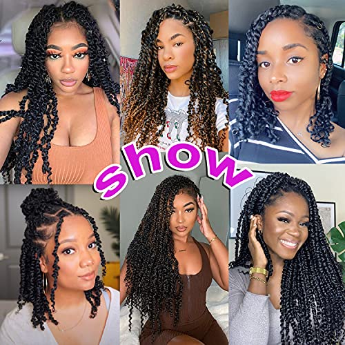 Bileaf Passion Twist Hair 8 Packs Pretwisted Passion Twist Crochet Hair 14 Inch Crochet Hair Passion Twists, Boho Passion Twists Hair Pre Looped Synthetic Passion Twist Crochet Braids #350