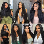 28Inch Deep Wave Lace Front Wigs Human Hair-13x4 HD Transparent Deep Wave Frontal Wigs Glueless Curly Wigs for Women 180% Density Curly Lace Front Wigs Human Hair Pre Plucked with Baby Hair