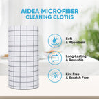 AIDEA Microfiber Cleaning Cloth Roll, 50PK, Microfiber Kitchen Towels, Reusable Paper Towels Tear Away Cloth, Lint Free Rags for House, Window, Cleaning Supplies 11.5"×11.5"