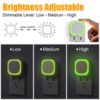 YUNLEX 2 Pack Green Night Light, Dimmable Soft Glow & Indirect Reflection, Auto Dusk to Dawn Sensor, Plug in Nighlight for Home Bar, Game Room, Holiday Decor, Hallway, Bathroom, Toliet