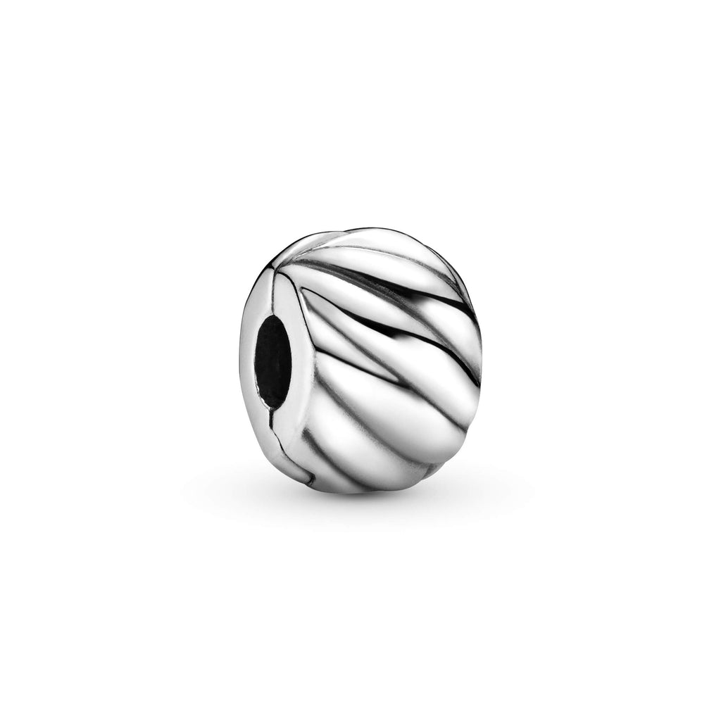 PANDORA Polished Feathered Clip Charm - Bracelet Charm for PANDORA Moments Bracelets - Stunning Women's Jewelry - Gift for Women in Your Life - Made with Sterling Silver - With Gift Box