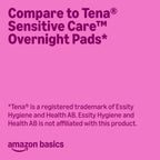 Amazon Basics Incontinence Pads for Women, Postpartum, Bladder Management, Overnight Absorbency, Unscented, with Odor Management, 60 Count (2 Packs of 30), Packaging May Vary