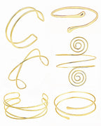 UEMXIYU 6Pcs Arm Cuff Upper Arm Band Cuff Bracelet Bangle for Women Adjustable Armband Set (6 pcs)