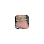Jacruces 14K Gold Plated Ankle Bracelets for Women Cuban Link Anklets Plus Size Ankle Bracelet Layered Link Anklet Set Rhinestone Bling Anklets Jewelry for Women Gift Set