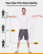 Disposable Rain Ponchos - Extra Long Waterproof Emergency Poncho with Hood for Adults, Bulk Family 12 Pack Raincoat for Park, Concerts, Hiking, Camping Essentials, Home Emergency Survival Kits, Clear