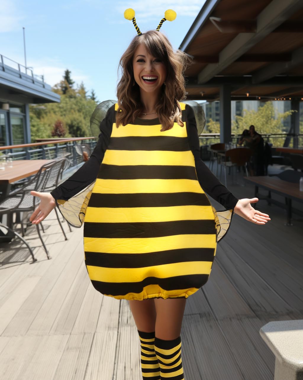 HOMELEX Bumble Bee Costume for Women Halloween Outfit