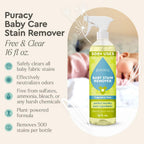 Puracy Stain Remover, Travel and Laundry Stain Cleaner for Clothes, Baby Essentials, Kids Stains, Oil and Fabric Spot Cleaner (Baby Stain Remover Spray, 16 fl oz)