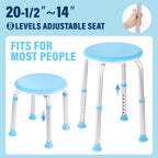 xlkkf Shower Chair Shower Seat for Inside,Bath Chair for Elderly and Disabled,Tool-Free Assembly, Adjustable Height (13.75"-20.5"), 360° Swivel, Anti-Slip Feet - Supports 350lbs