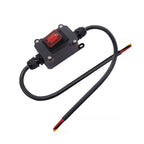 FUAUJUE Inline Cord Switches with 1.31FT 16AWG Cable Piggyback (3-core Bare Wire) Cord On/Off AC 110-240V Inline Power Switchs with Red Rocker Button for caravans Kitchens or Other Equipment(AC).