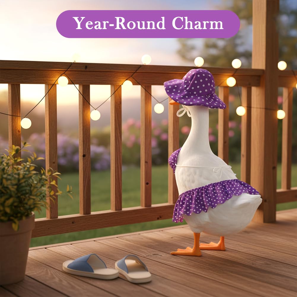 Ravionell Hawaiian Porch Goose Outfits, Summer Style Goose Outfits, Cute Gooses Clothes fit Large 23" H Statues for Outdoor Garden and Yard Decoration