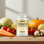 CAUDAN Kimchi Capsules, Kimchi Supplement, Probiotics & Enzymes Supports Gut & Digestive Health, Taste Well, Fermented Superfood for Antioxidant Support, 90 Vegan Capsules
