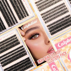 Lash Clusters Kit Wispy Eyelash Extension Kit 480pcs Individual Lashes D Curl Cluster Eyelash Extensions 8-16MM DIY Lash Extension Kit with Lash Bond and Seal Lash Tweezers (30D+40D+50D+60D+80D+100D)