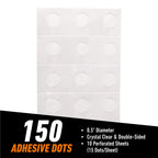 Gorilla Adhesive Dots, Double-Sided, Clear, 0.5" Diameter, 150 Pieces