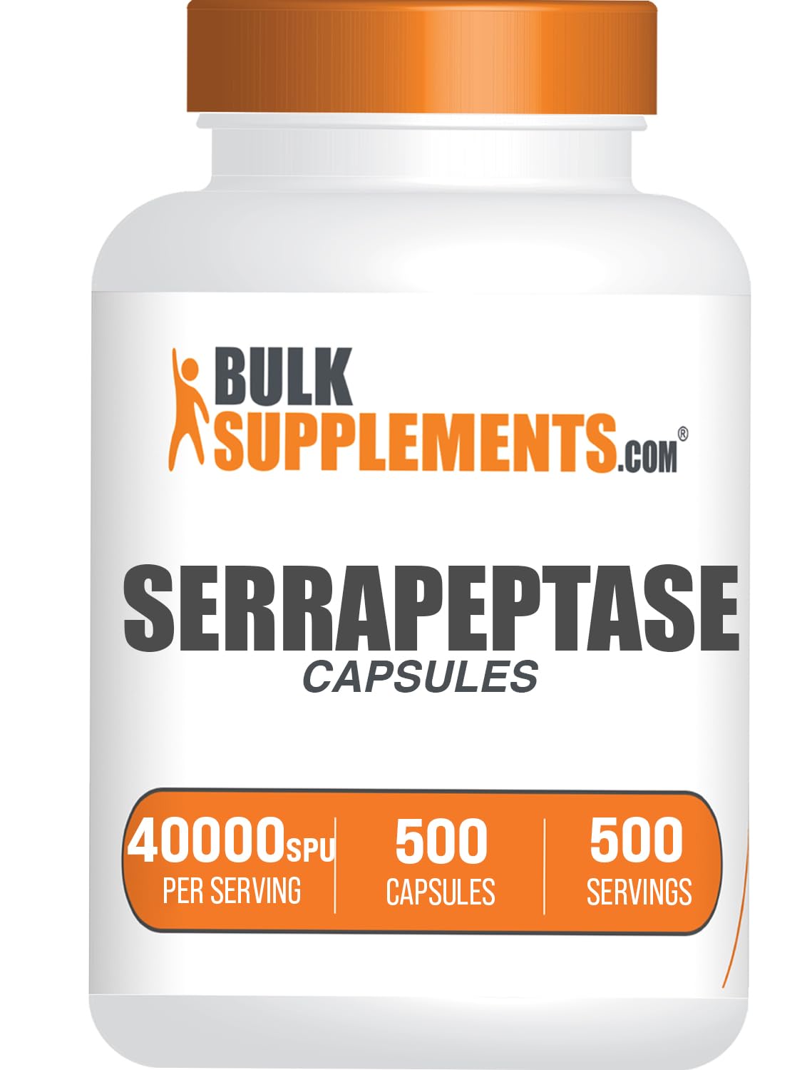 BulkSupplements.com Serrapeptase 40000 SPU Capsules - 500 Count (Pack of 1)