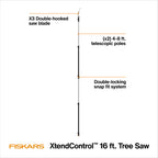 Fiskars 4-16 Ft XtendControl Extendable Modular Pole Saw & Tree Trimmer
